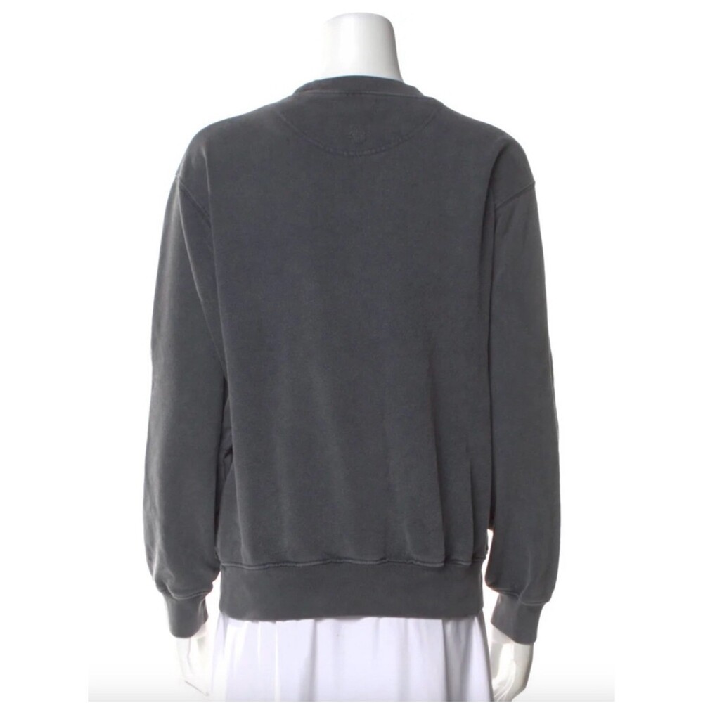 Anine Bing Paris Pullover Sweatshirt in Washed Black with White Logo - Picture 4 of 4